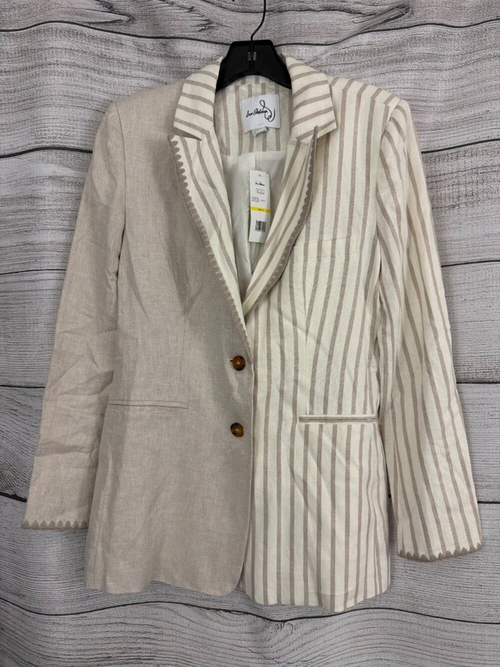NWT Sam Edelman Daphne Stripe Gardenia Enola Blazer Size M